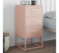 vidaXL Mesita de noche rosa de 36x39x78 cm, acero