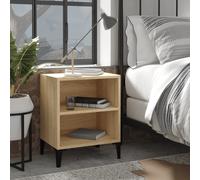 vidaXL Mesita de noche y patas de metal roble Sonoma 40x30x50 cm