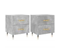 Vidaxl mesita noche 2 uds madera ingeniería gris hormigón 40x35x47,5cm