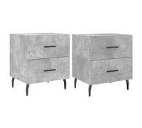 vidaXL Mesita Noche 2 uds Madera ingeniería Gris hormigón 40x35x47,5cm
