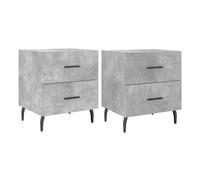 vidaXL Mesita de noche 2 uds madera de ingeniería gris hormigón 40x35x47,5 cm