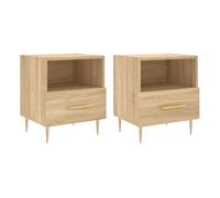 Vidaxl mesita noche 2 uds madera ingeniería roble sonoma 40x35x47,5 cm