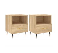 Vidaxl mesita noche 2 uds madera ingeniería roble sonoma 40x35x47,5 cm