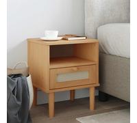 vidaXL Mesita noche SENJA aspecto ratán madera pino marrón 40x35x48 cm