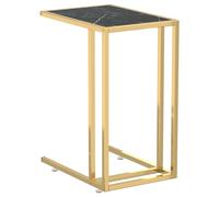 Vidaxl Mesita Ordenador Vidrio 50x35x65cm Dorado y Transparente Gold and black marble