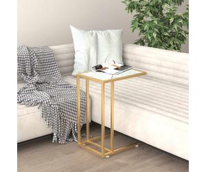 vidaXL Mesita ordenador vidrio transparente blanco mármol 50x35x65cm