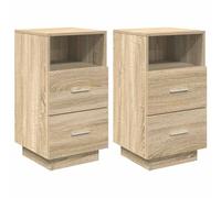 vidaXL Mesitas de noche 2 uds con 2 cajones roble sonoma 36x36x68 cm