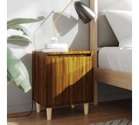 vidaXL Mesitas de noche 2 uds con patas madera marrón roble 40x30x50cm
