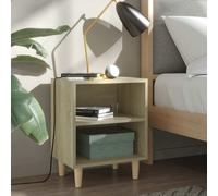 vidaXL Mesitas de noche 2 uds con patas madera roble Sonoma 40x30x50cm