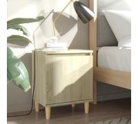 vidaXL Mesitas de noche 2 uds con patas madera roble Sonoma 40x30x50cm