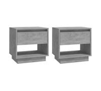 Vidaxl mesitas de noche 2 uds contrachapada gris hormigón 45x34x44 cm