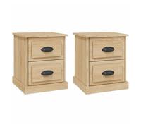 vidaXL Mesitas de noche, 2 unidades, roble Sonoma, 39 x 39 x 47,5 cm, material de madera