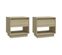 vidaXL Mesitas de noche 2 uds contrachapada roble Sonoma 45x34x44 cm