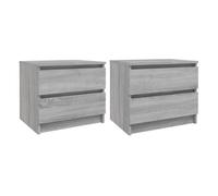 Vidaxl mesitas de noche 2 uds contrachapado gris sonoma 50x39x43,5 cm