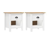 vidaXL Mesitas de noche 2 uds Hill madera maciza de pino 46x35x49,5 cm