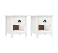 vidaXL Mesitas de noche 2 uds Hill madera maciza de pino 46x35x49,5 cm