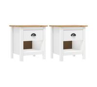 Vidaxl mesitas de noche 2 uds hill madera maciza de pino 46x35x49,5 cm