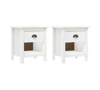 Vidaxl mesitas de noche 2 uds hill madera maciza de pino 46x35x49,5 cm