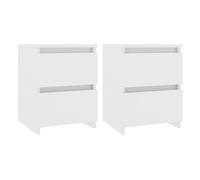vidaXL Mesitas de noche 2 uds Madera contrachapada 30x30x40 cm Blanco para dormitorio