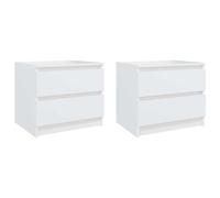 vidaXL Mesitas de noche 2 uds madera contrachapada blanco 50x39x43,5cm
