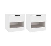 Vidaxl mesitas de noche 2 uds madera contrachapada color blanco