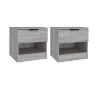 Vidaxl mesitas de noche 2 uds madera contrachapada gris sonoma