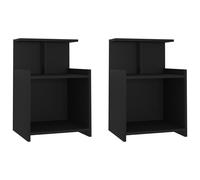 vidaXL Mesitas de noche 2 uds madera contrachapada negro 40x35x60 cm