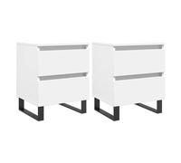 Vidaxl Mesitas de Noche 2 Unidades Madera Ingeniería 40x35x50 Cm Blanco White