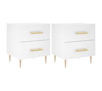 vidaXL Mesitas de Noche 2 uds Madera ingeniería Blanco 40x35x47,5 cm, mesilla de Noche, Armario Auxiliar, Soporte de teléfono, Armario
