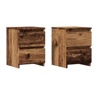 vidaXL Mesitas de Noche 2 uds Madera ingeniería Envejecida 30x30x40 cm, mesilla de Noche, Mesa de Noche, Soporte de teléfono, Mueble de Dormitorio