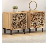 vidaXL Mesitas de noche 2 unidades madera maciza de mango 40x33x46 cm