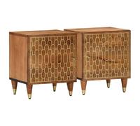 vidaXL Mesitas de noche 2 uds madera maciza de mango 40x33x46 cm