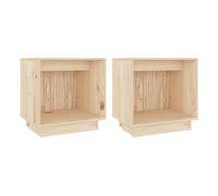 Vidaxl mesitas de noche 2 uds madera maciza de pino 40x30x40 cm
