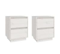 vidaXL Mesitas de noche 2 unidades Madera maciza de pino 40x35x50 cm Natural White