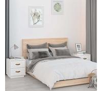 vidaXL Mesitas de noche 2 uds madera maciza pino blanco 40x34x45 cm