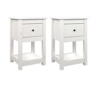 Vidaxl mesitas de noche 2 uds madera maciza pino blanco 40x35x61,5 cm