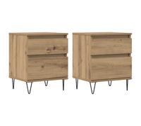 vidaXL Mesitas de noche 2 uds madera roble artisian 40x35x50 cm
