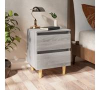 vidaXL Mesitas de noche 2 uds patas de madera gris Sonoma 40x35x50 cm