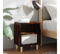 vidaXL Mesitas de noche 2 uds patas de madera roble ahumado 40x30x50cm