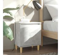vidaXL Mesitas de noche 2 uds patas madera gris hormigón 40x30x50 cm