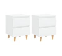 vidaXL Mesitas de noche 2 unidades madera de pino con patas blanco 40x35x50 cm