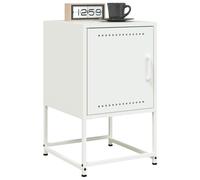 vidaXL Mesitas de noche 2 unidades acero blanco 36x39x60,5 cm