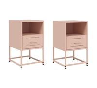 vidaXL Mesitas de Noche – Acero rosa 36x39x60,5 cm – 2 unidades