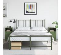 vidaXL Mesitas de noche 2 unidades acero verde oliva 34,5x39x62 cm