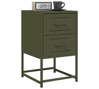 vidaXL Mesitas de noche 2 unidades – Acero verde oliva 36x39x60,5 cm