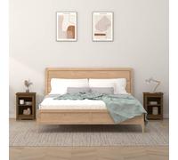 vidaXL Mesitas de noche, 2 unidades, color miel, 40x35x55 cm, madera maciza de pino - Mesita de noche - Mesitas de noche - Mueble - Mesilla de noche