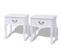 vidaXL Mesitas de noche 2 unidades MDF blanca