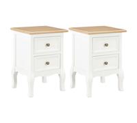 vidaXL Mesitas de noche 2 unidades MDF 35x30x49 cm blanco y marrón
