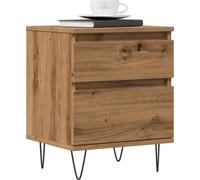 vidaXL Mesitas de noche, 2 unidades, roble artesanal, 40x35x50 cm, material de madera
