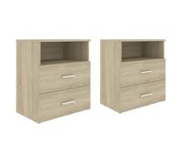 vidaXL Mesitas de noche 2 unidades roble Sonoma 50x32x60 cm